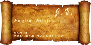 Jergler Velmira névjegykártya